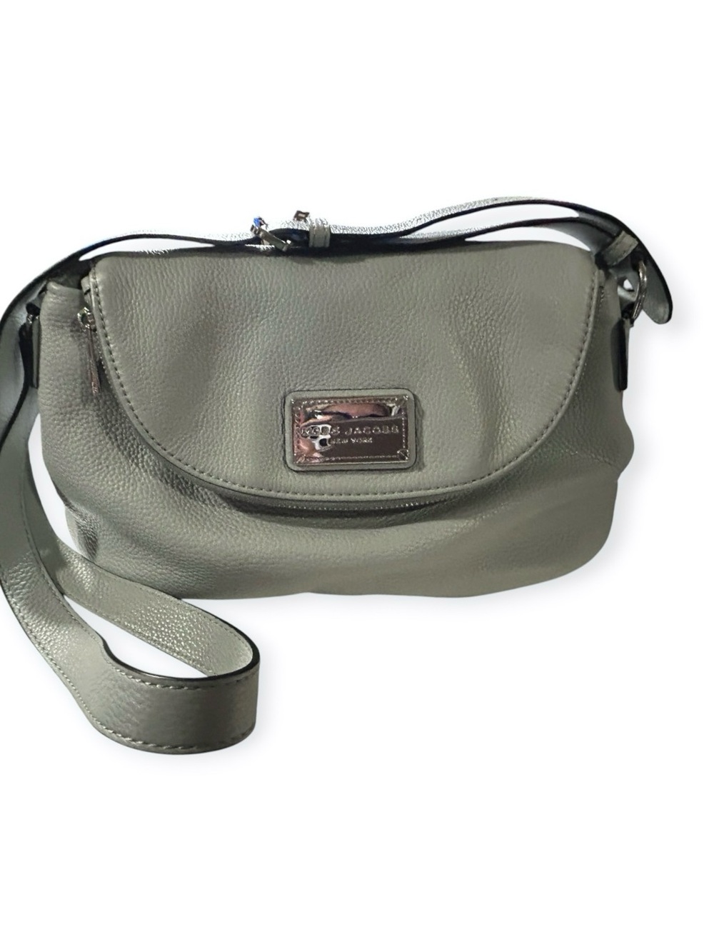 Marc Jacobs Maverick Pebbled Leather Slouch Bag Light Slate Gray